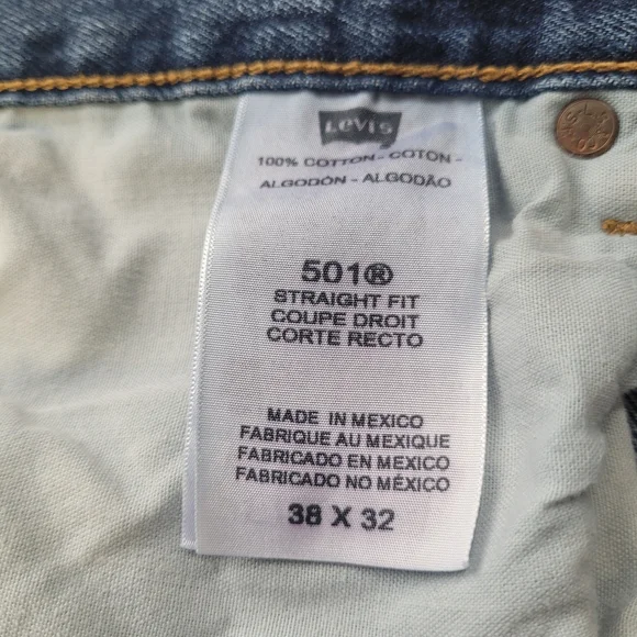 Vintage Levis 501 Denim Jeans Button Fly 38x32 Made In Mexico - Picture 3 of 13